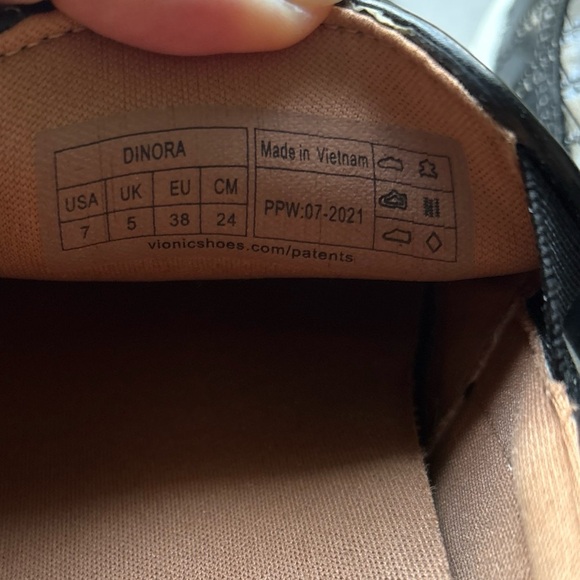 Vionic Dinora Black Croc Textured Platform Slip-On Sneakers - Picture 7 of 7